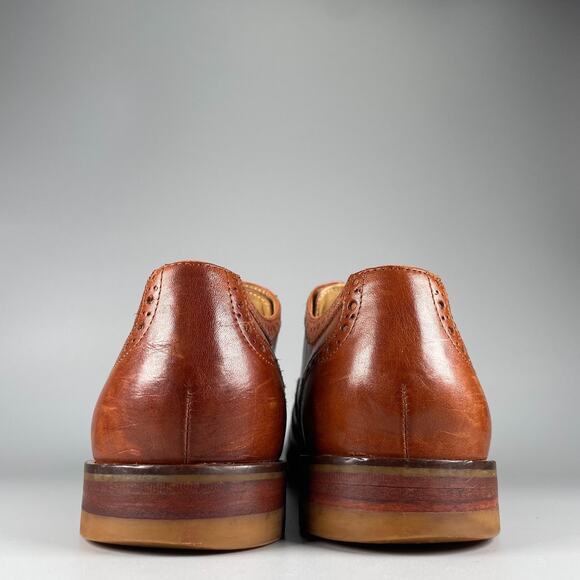 Cole Haan Cambridge Men 11 M British Tan Leather Wingtip Oxford Dress Shoes EUC main image 8